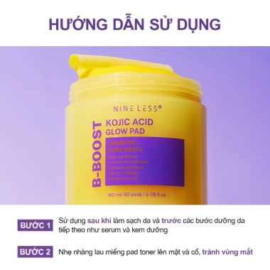Toner Pad Dưỡng Sáng Da Nine Less B-Boost Kojic Acid 80 Miếng Giảm Giá 479.000₫