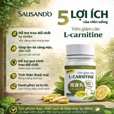 Trà xanh L-Carnitine SAUSANDO Nhật Bản - Giảm mỡ bụng nhanh, hiệu quả rõ rệt, giá chỉ 122.400đ