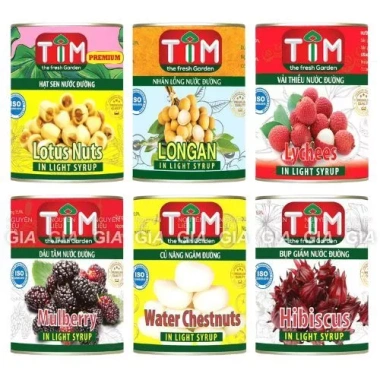 Trái cây ngâm Nif Lon 565g - Nhãn, Sen, Chôm Chôm, Dâu Tằm, Hạt Đác, Hibiscus, Củ Năng - Giá chỉ 43.200đ
