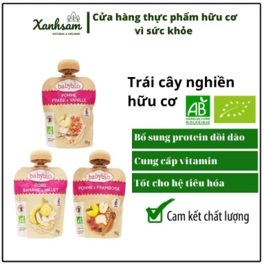 Trái Cây Nghiền Hữu Cơ Babybio Xanhsam - Tự Nhiên Cho Bé, Giá ưu đãi 68.750₫