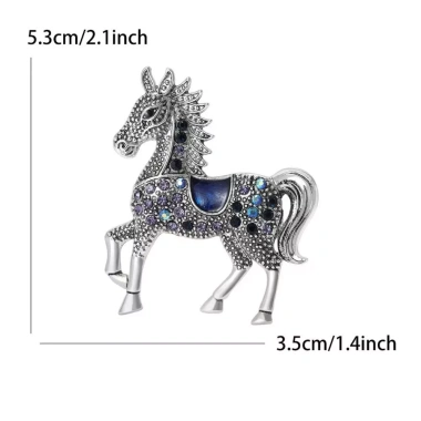 Trâm cài ngựa kim cương giả Unisex cổ điển hoàng đạo Năm Ngựa - Giá 79.200₫