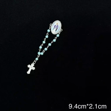 Trâm cài tôn giáo 2 chiếc - Cánh thánh kim loại và ngọc trai, quà rửa tội công giáo, 68.200₫