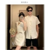 Trang phục cặp đôi Trung Quốc áo sơ mi ngắn tay cổ đứng, mặt dây chuyền, vòng nút - Mùa hè rực rỡ, giảm 22% 7