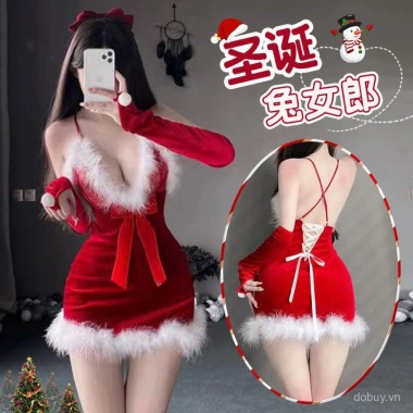 Trang phục giáng sinh cosplay váy ngủ dây treo sang trọng, váy ngắn đam mê 1.072