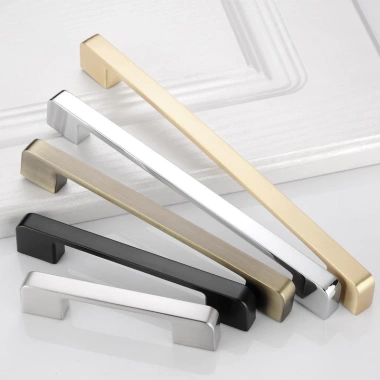 Tủ Cửa Bếp Châu Âu Tay Cầm Chắc Chắn, Ngăn Kéo, Đen Phong Cách Mỹ Tối Giản QBY0