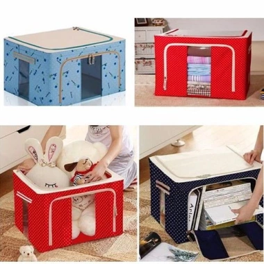 Tủ Đựng Quần Áo Chăn Màn Vải Chống Thấm, Khung Thép 50x40x33cm FREESHIP 99.000₫
