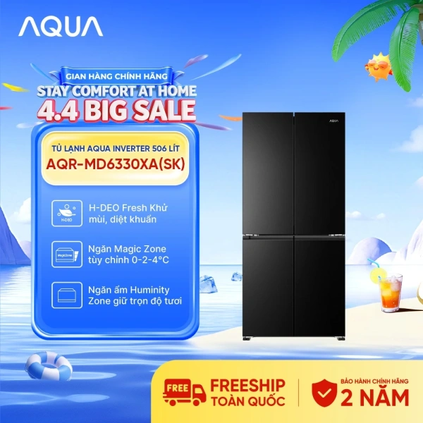 Hình ảnh sản phẩm Tủ lạnh Aqua Inverter 506L Multi Door AQR-MD6.330XA - Bảo hành 2 năm, Freeship, 15.99 triệu