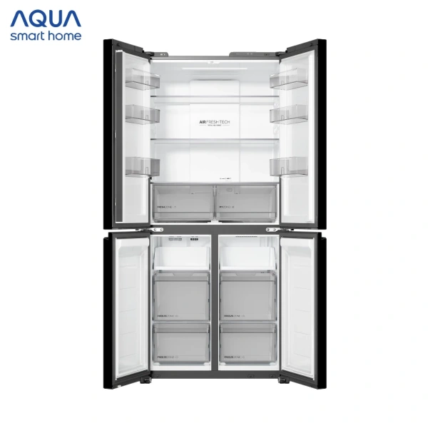 Trải nghiệm sắp xếp thực phẩm trong tủ lạnh Aqua 506L Multi Door – Đánh giá thực tế