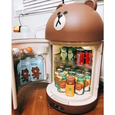 Tủ Lạnh Mini Ccomo Line Friends Đựng Mỹ Phẩm, Đồ Dùng Cá Nhân, Đồ Uống, Loa Bluetooth, Nhập Hàn