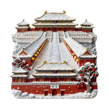 Tủ lạnh nam châm kim loại 3D Tử Cấm Thành Bắc Kinh – Lưu niệm du lịch Taihe Cung, 249.700₫ 2