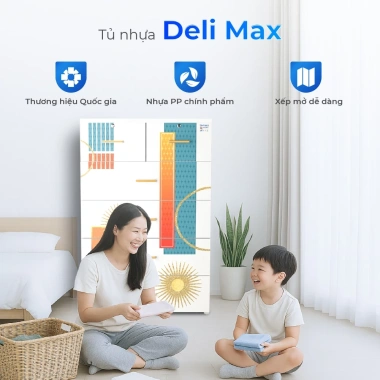 Tủ nhựa Deli Max 5 tầng QUI PHÚC - Đựng quần áo lớn gấp 1.5, khung thép chắc chắn, bền đẹp, giảm giá 23%