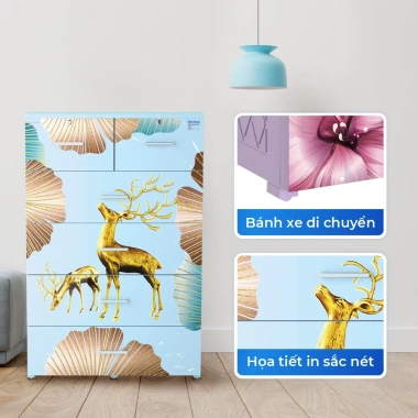 Tủ nhựa Deli Max 5 tầng QUI PHÚC - Đựng quần áo lớn gấp 1.5, khung thép chắc chắn, bền đẹp, giảm giá 23%
