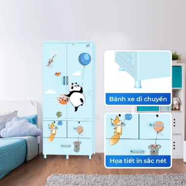 Tủ nhựa Louis QUI PHÚC - Tủ treo quần áo lớn, chắc chắn, tiện dụng, an toàn, tặng móc - 1.893.379₫ 4