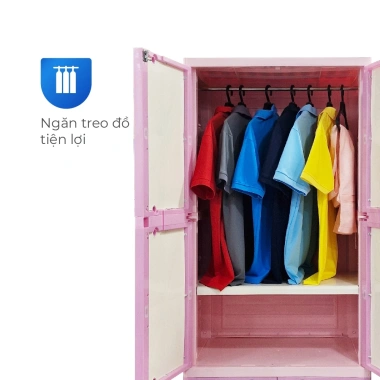 Tủ nhựa Louis QUI PHÚC - Tủ treo quần áo lớn, chắc chắn, tiện dụng, an toàn, tặng móc - 1.893.379₫ 5