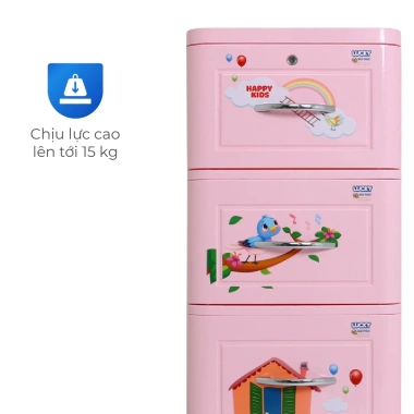 Tủ nhựa Lucky 3 tầng QUI PHÚC - Nhỏ gọn, tiện lợi, dễ lắp ráp, phù hợp mọi không gian - Giá 468.219 VND 5