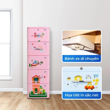 Tủ nhựa Lucky 5 tầng QUI PHÚC HỎA TỐC, tiện lợi, chắc chắn, lắp ráp nhanh cho bé 3 Tủ nhựa Lucky 5 tầng QUI PHÚC HỎA TỐC, tiện lợi, chắc chắn, lắp ráp nhanh cho bé 3