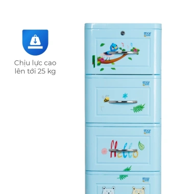 Tủ nhựa Lucky 5 tầng QUI PHÚC HỎA TỐC, tiện lợi, chắc chắn, lắp ráp nhanh cho bé 4 Tủ nhựa Lucky 5 tầng QUI PHÚC HỎA TỐC, tiện lợi, chắc chắn, lắp ráp nhanh cho bé 4