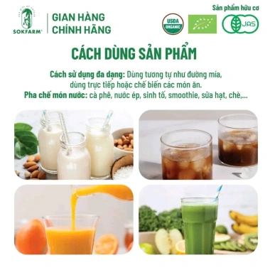 Túi 1Kg Đường Hoa Dừa Organic Sokfarm – Vị ngọt thanh, chỉ số đường thấp, hấp thụ chậm, chỉ 145,000₫ 7 Túi 1Kg Đường Hoa Dừa Organic Sokfarm – Vị ngọt thanh, chỉ số đường thấp, hấp thụ chậm, chỉ 145,000₫ 7