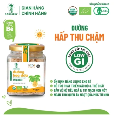 Túi 5Kg Đường Hoa Dừa Organic Sokfarm - Tiết kiệm, hấp thụ chậm, vị ngọt thanh, không tinh luyện - 385.000 VND