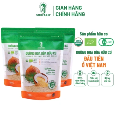 Túi 5Kg Đường Hoa Dừa Organic Sokfarm - Tiết kiệm, hấp thụ chậm, vị ngọt thanh, không tinh luyện - 385.000 VND
