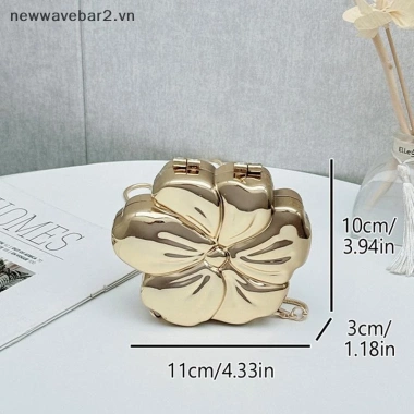 Túi Acrylic Bạc Hoa Vàng - Ví Ly Tiệc Cưới Đa Năng, Giá Chỉ 121.860₫