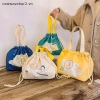 Túi Bento đựng đồ ăn trưa dây rút vải dung tích lớn, cổ điển, cầm tay thời trang và Quà tặng sáng tạo