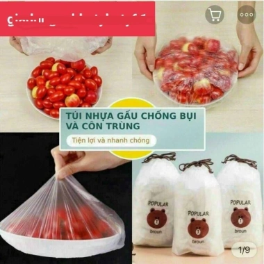 Túi bọc thực phẩm PE đa năng 100 túi - Tiện lợi, bảo quản an toàn, chỉ 18.000đ
