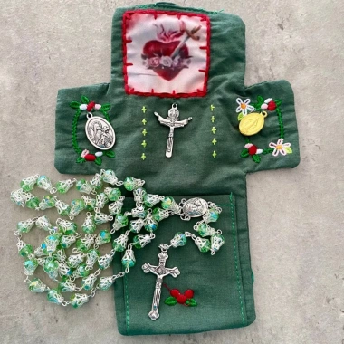 Túi cầu nguyện vải thánh giá bạc - Kitô giáo di động, quà tặng khuyến khích 2