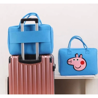 Túi du lịch vải nỉ nhẹ mềm mại, họa tiết hoạt hình dễ thương, kích thước lớn cho nữ