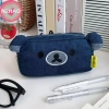 Túi Đựng Bút Denim Gấu Dễ Thương - Túi Trang Điểm Cô Gái, Quà Tặng, Dung Tích Lớn 2