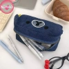 Túi Đựng Bút Denim Gấu Dễ Thương - Túi Trang Điểm Cô Gái, Quà Tặng, Dung Tích Lớn 3