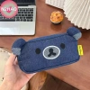 Túi Đựng Bút Denim Gấu Dễ Thương - Túi Trang Điểm Cô Gái, Quà Tặng, Dung Tích Lớn 5