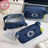 Túi Đựng Bút Denim Gấu Dễ Thương - Túi Trang Điểm Cô Gái, Quà Tặng, Dung Tích Lớn 6