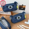 Túi Đựng Bút Denim Gấu Dễ Thương - Túi Trang Điểm Cô Gái, Quà Tặng, Dung Tích Lớn 8