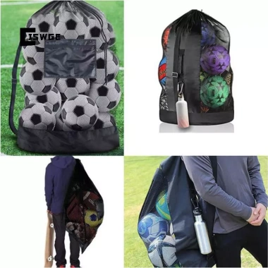 Túi lưới đựng bóng đá và bóng rổ cực lớn, dây rút, zipper, tiện tập, giá 75.400₫