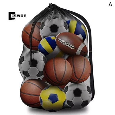 Túi lưới đựng bóng đá và bóng rổ cực lớn, dây rút, zipper, tiện tập, giá 75.400₫