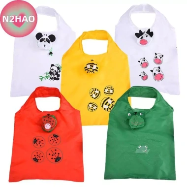 Túi Mua Sắm Động Vật Dễ Thương N2HAO Gập Lại Dung Tích Lớn Tote Tái Sử Dụng