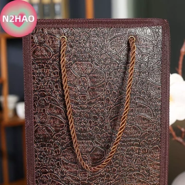 Túi quà tặng rượu vang N2HAO - Da chống rò rỉ, dây rút, tay cầm, tái sử dụng, du lịch, Giáng sinh - 73,548 VND