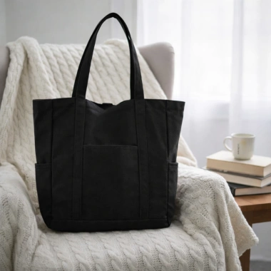 Túi Tote Canvas Khóa Miệng, Ngăn Phụ, Đeo Vai Thời Trang Đựng A4 & Laptop - 79k 2