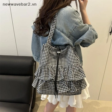 Túi Tote Cotton kẻ sọc xinh xắn, xếp nếp dung tích lớn, túi đeo vai thời trang nữ - Quà tặng lý tưởng 3