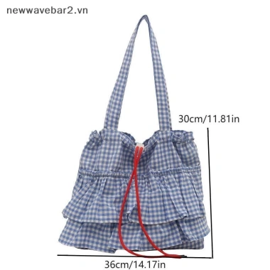 Túi Tote Cotton kẻ sọc xinh xắn, xếp nếp dung tích lớn, túi đeo vai thời trang nữ - Quà tặng lý tưởng 5