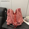 Túi Tote Cotton kẻ sọc xinh xắn, xếp nếp dung tích lớn, túi đeo vai thời trang nữ - Quà tặng lý tưởng 7