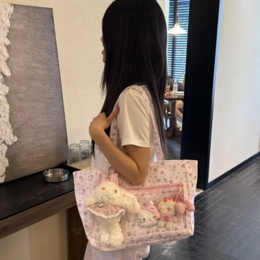 Túi Tote Trong Suốt Kẻ Sọc Dễ Thương Cho Bé – Dung Lượng Lớn, Một Vai, Giá 379.014₫ 9