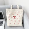 Túi tote vải bố canvas cotton Happy New Year nơ đeo vai thời trang, đựng vừa A4, giá 75.000 VND 2