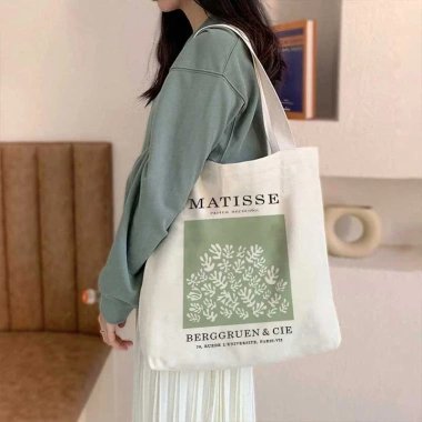 Túi tote vải bố canvas cotton ulzzang vintage - Đeo vai thời trang Hàn Quốc, vừa A4, giá 49.000₫