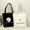 Túi tote vải bố cotton khóa GD Peaceminusone hoa cúc đựng A4 - 69.000₫