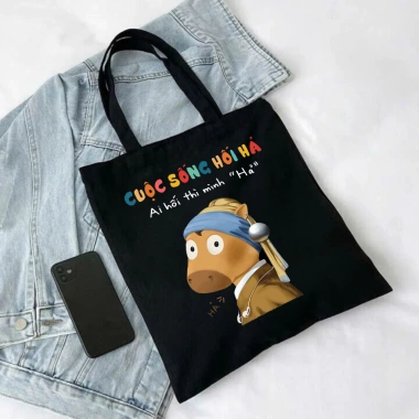 Túi tote vải canvas Mã Tiểu Dã - Đeo vai thời trang, vừa A4, giá 49.000₫ 3