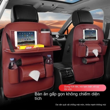 Túi treo lưng ghế ô tô đa năng, hộp da sang, bàn ăn gấp – Chỉ 176.400₫ 5