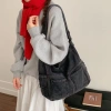 Túi Vải Denim Nữ Retro Khâu Nhật Bản Tote Đeo Vai Phong Cách Học Sinh Đại Học 3