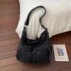 Túi Vải Denim Nữ Retro Khâu Nhật Bản Tote Đeo Vai Phong Cách Học Sinh Đại Học 10